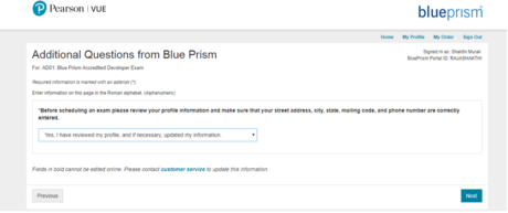 blueprism examination process